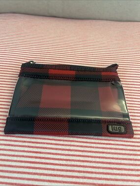 lug Red and Black Plaid Clear ID Card Wallet
